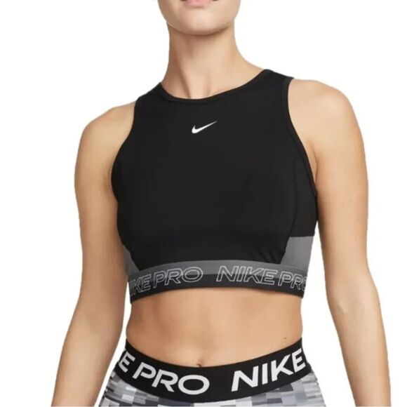 Nike Pro Dri-FIT Femme Cropped Tank Tank Top - Picture 1 of 5